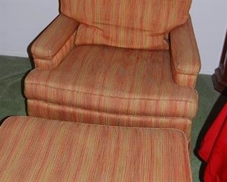 HENREDON OCCASIONAL CHAIR WITH OTTOMAN