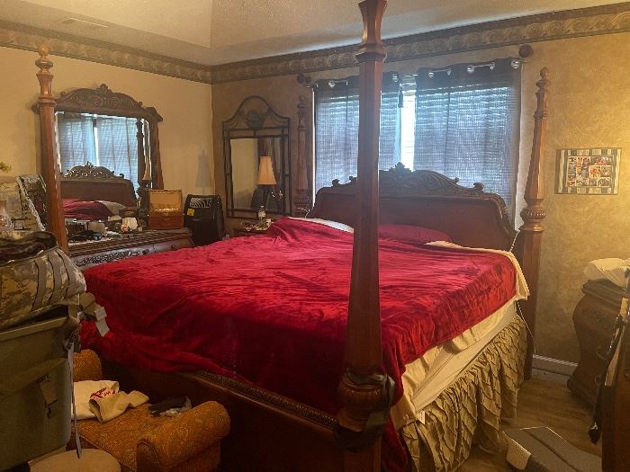 King size bed includes headboard, footboard, rails & mattress and box spring 