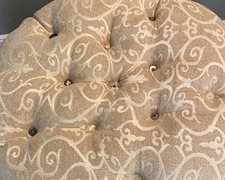 Custom tufted ottoman with different custom buttons