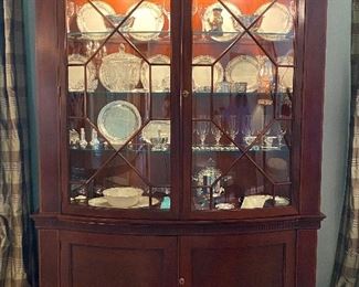 BAKER mahogany Breakfront / China cabinet - Historic Charleston Collection filled with treasures