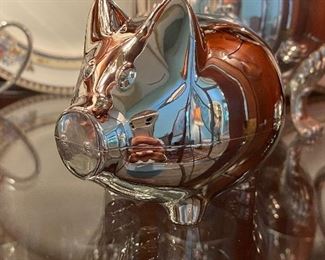 Precious piggy bank - silver plate