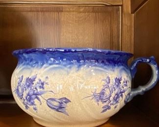 Antique Blue and White Chamber Pot