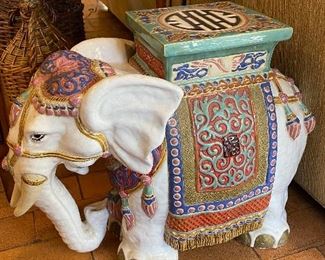 Asian elephant plant stand / garden stool
