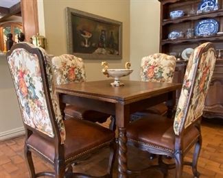 English Oak Barley Twist Extending Table