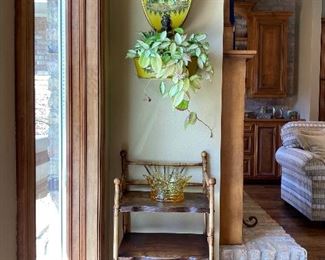 Yellow Tole Lavabo and Plant