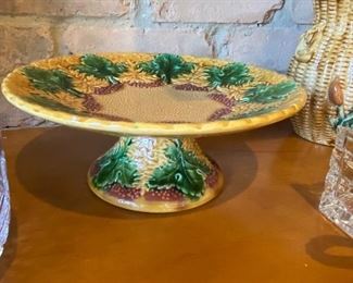 Magolica footed cake / pastry plate