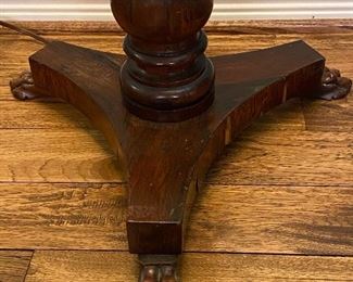 Antique floor lamp with Lion claw feet