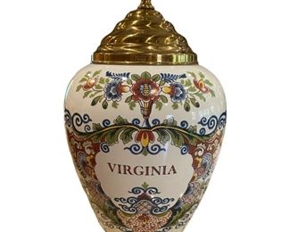 Vintage Delft Virginia Tobacco Jar!