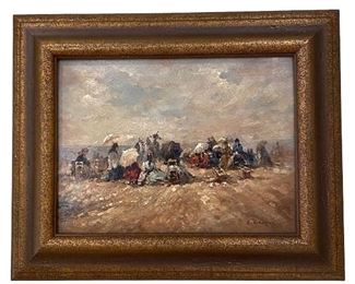 Claude Cahill Cowder (British; b. 1914); oil on panel; 12"x16"