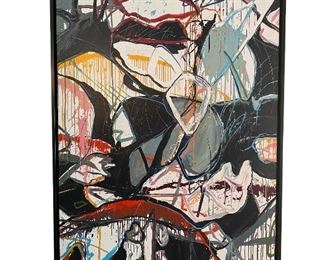 Kelly O'Neal - local Texas artist - large abstract oil on canvas; 57"x36"