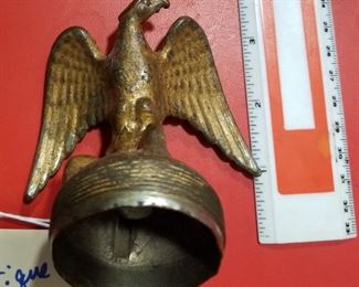 old cast iron eagle Model T automobile radiator cap hood ornament