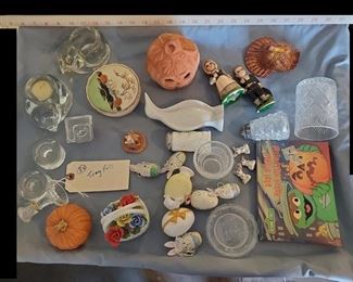 All on tray, halloween / easter, cat candleholders, etc