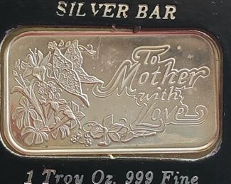 999 fine sterling silver bars, several in this auction