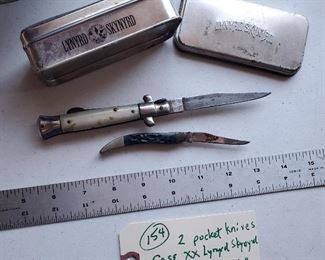 Case XX Lynyrd Skynyrd pocket knife and "Made in Italy" dagger knife lock blade. 