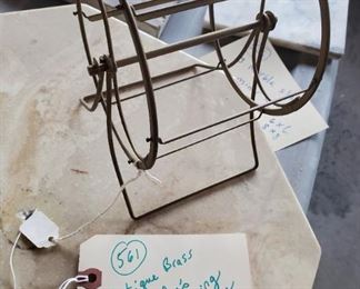 Jewelers brass earring wheel display.  antique