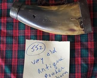 antique old west pistol powder horn
