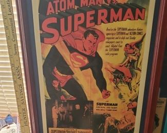 Atom Man vs Superman framed advertising