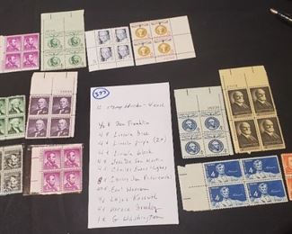 plate block vintage stamps.  we are selling an entire collection in this auction.  If you are into philately take a look at these. There are several lots. 