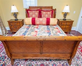 American Signature West Indies Collection Bed, 2 Night Stands (mattress, box springs, and frame included)

Iranian Rug  14' 4" x 9' 5"
