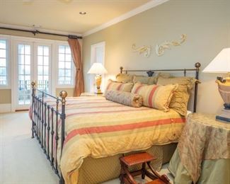 Nightstand tables are available. Bed, stool and lamps sold.