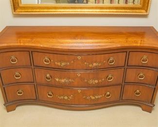 Same as previous photo — Drexel Heritage Satinwood Hand-Painted Adam Style Dresser