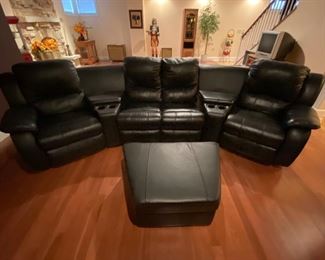 Theatre Seating sectional with ottoman