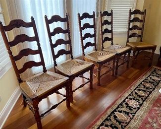 Ladder back kitchen chairs. Set of 5 available. 