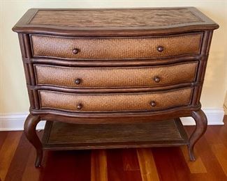Bamboo Ratan style 3-drawer chest. 39.5"w x 17.5"d x 35"h