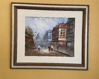 Framed oil painting by Caroline Barnett