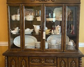 1960's Spanish Dining Hutch. 84"h x 65"w x 19.5"d. 