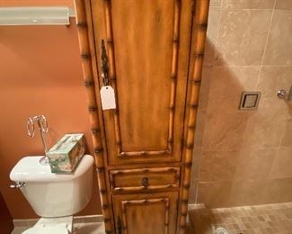 Bamboo style tall cabinet