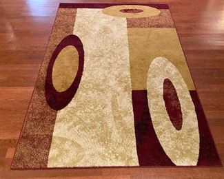 red and gold area rug