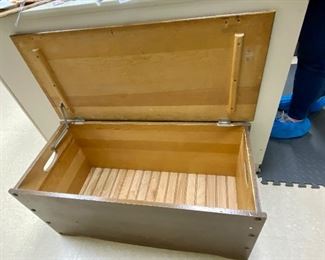 wooden storage trunk