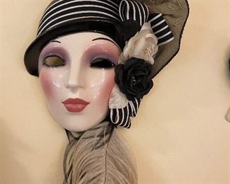 Clay Art Mask - Victorian Lady, Art Deco 