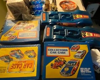 Retro matchbox car collector carrying cases