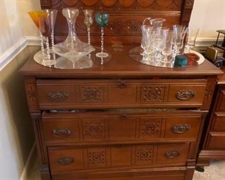Antique 3-drawer dining buffet