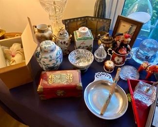 Asian pottery and trinkets
