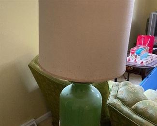 vintage lime green table lamp