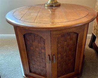 pair of vintage wood side tables