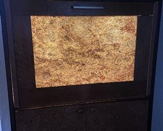 Mid-Century bar with interior light on