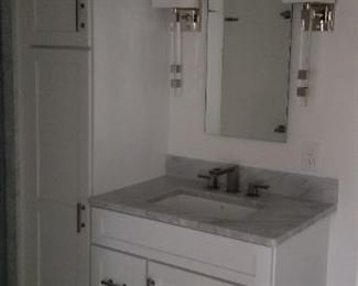 Bathroom vanity with side storage unit - second bathroom shown