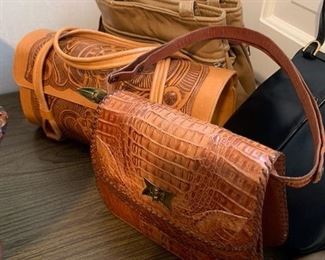 Alligator Hand Bag -  leather hand bag