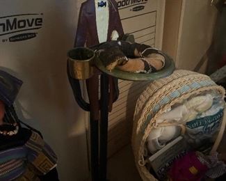 African American Silent Butler Ash Tray Stand Contemporary