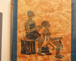 Braiding Hair African AMerican Art Framed