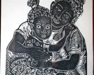 Margaret Burroughs Mother and Child signed 1998