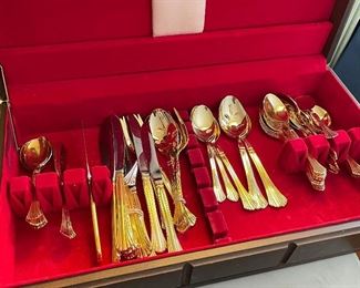 Gold plated fancy flatware