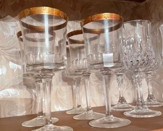 Vintage 22kt gold rimmed goblets 