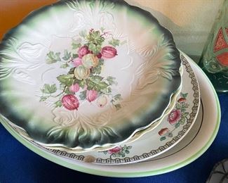 Vintage and antique pottery plates 