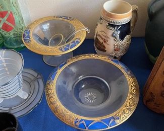 Gilded and enamel glassware