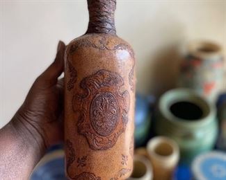 Leather liquor decanter